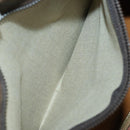 CELINE Macadam Canvas Boston Bag PVC Leather Brown Gold Auth 170598-23
