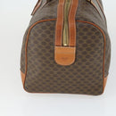 CELINE Macadam Canvas Boston Bag PVC Leather Brown Gold Auth 170598-3