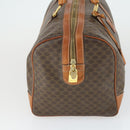 CELINE Macadam Canvas Boston Bag PVC Leather Brown Gold Auth 170598-4