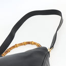 GUCCI Bamboo Hand Bag Leather 2way Black Gold 001 1638 Auth 170600-15