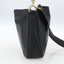 GUCCI Bamboo Hand Bag Leather 2way Black Gold 001 1638 Auth 170600-3