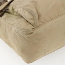 PRADA Shoulder Bag Nylon Beige Silver Auth 170605-14