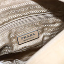 PRADA Shoulder Bag Nylon Beige Silver Auth 170605-22