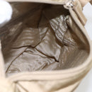 PRADA Shoulder Bag Nylon Beige Silver Auth 170605-23