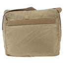 PRADA Shoulder Bag Nylon Beige Silver Auth 170605-2