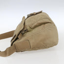 PRADA Shoulder Bag Nylon Beige Silver Auth 170605-3