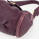 BVLGARI Chandra Shoulder Bag Leather Purple Gold Auth 170606A-9