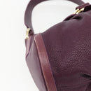 BVLGARI Chandra Shoulder Bag Leather Purple Gold Auth 170606A-14