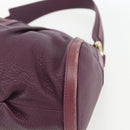 BVLGARI Chandra Shoulder Bag Leather Purple Gold Auth 170606A-15