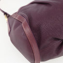 BVLGARI Chandra Shoulder Bag Leather Purple Gold Auth 170606A-16