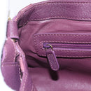 BVLGARI Chandra Shoulder Bag Leather Purple Gold Auth 170606A-18