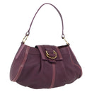 BVLGARI Chandra Shoulder Bag Leather Purple Gold Auth 170606A-1