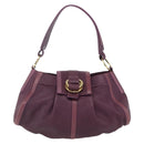 BVLGARI Chandra Shoulder Bag Leather Purple Gold Auth 170606A-13
