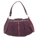 BVLGARI Chandra Shoulder Bag Leather Purple Gold Auth 170606A-2