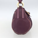 BVLGARI Chandra Shoulder Bag Leather Purple Gold Auth 170606A-3