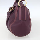 BVLGARI Chandra Shoulder Bag Leather Purple Gold Auth 170606A-4