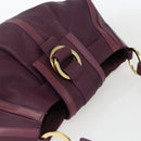 BVLGARI Chandra Shoulder Bag Leather Purple Gold Auth 170606A-6