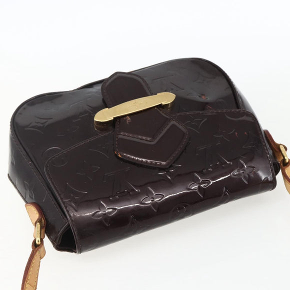 LOUIS VUITTON Monogram Vernis Bell Flower PM Bag Amarante M91704 LV Auth 170613