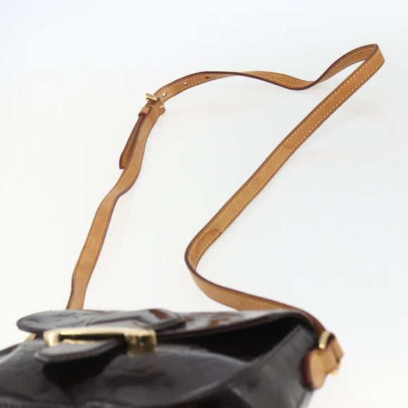 LOUIS VUITTON Monogram Vernis Bell Flower PM Bag Amarante M91704 LV Auth 170613