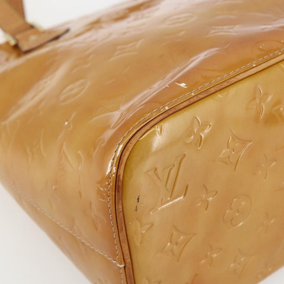 LOUIS VUITTON Monogram Vernis Houston Hand Bag Beige M91004 LV Auth 170615