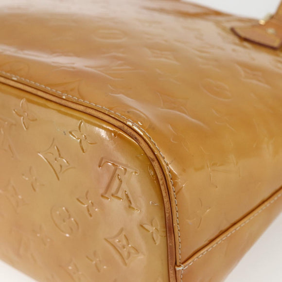 LOUIS VUITTON Monogram Vernis Houston Hand Bag Beige M91004 LV Auth 170615