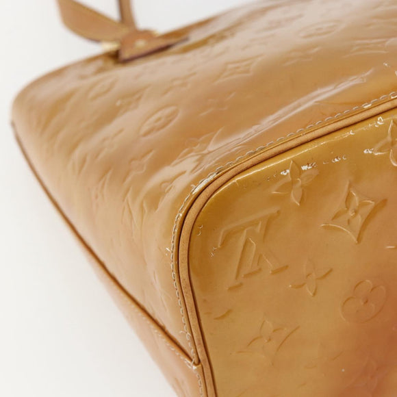 LOUIS VUITTON Monogram Vernis Houston Hand Bag Beige M91004 LV Auth 170615