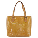 LOUIS VUITTON Monogram Vernis Houston Hand Bag Beige M91004 LV Auth 170615-3