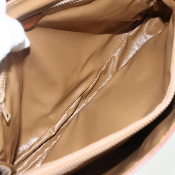CELINE Macadam Canvas Hand Bag PVC Leather Brown Gold Auth 170627
