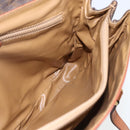 CELINE Macadam Canvas Hand Bag PVC Leather Brown Gold Auth 170627-17