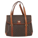 CELINE Macadam Canvas Hand Bag PVC Leather Brown Gold Auth 170627-2