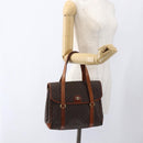 CELINE Macadam Canvas Hand Bag PVC Leather Brown Gold Auth 170627-23