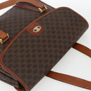 CELINE Macadam Canvas Hand Bag PVC Leather Brown Gold Auth 170627-6