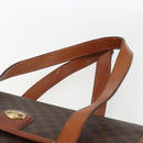 CELINE Macadam Canvas Hand Bag PVC Leather Brown Gold Auth 170627-8