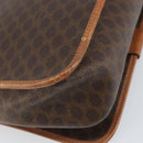 CELINE Macadam Canvas Shoulder Bag PVC Leather Brown Gold Auth 170628-10