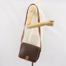 CELINE Macadam Canvas Shoulder Bag PVC Leather Brown Gold Auth 170628-24