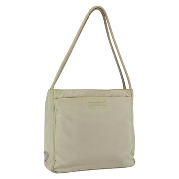 PRADA Tote Bag Nylon Ivory Silver Auth 170631
