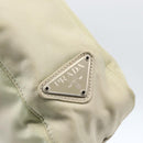 PRADA Tote Bag Nylon Ivory Silver Auth 170631-17