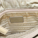 PRADA Tote Bag Nylon Ivory Silver Auth 170631-10
