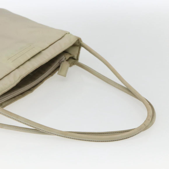 PRADA Tote Bag Nylon Ivory Silver Auth 170631