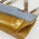 PRADA Tote Bag Nylon Light Blue Silver Auth 170632-16