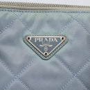 PRADA Tote Bag Nylon Light Blue Silver Auth 170632-18