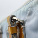 PRADA Tote Bag Nylon Light Blue Silver Auth 170632-9