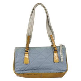 PRADA Tote Bag Nylon Light Blue Silver Auth 170632 - 0