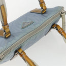 PRADA Tote Bag Nylon Light Blue Silver Auth 170632-6