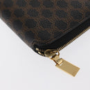 CELINE Macadam Canvas Coin Purse PVC Leather Black Gold Auth 170637V-16