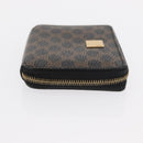 CELINE Macadam Canvas Coin Purse PVC Leather Black Gold Auth 170637V-3