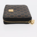 CELINE Macadam Canvas Coin Purse PVC Leather Black Gold Auth 170637V-4