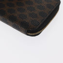 CELINE Macadam Canvas Coin Purse PVC Leather Black Gold Auth 170637V-14