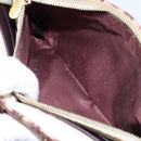 Christian Dior Trotter Canvas Saddle Chain Shoulder Bag Red Gold Auth 170648-24