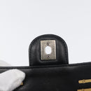 CHANEL Chain Mini Matelasse 18 Chain Bag Lamb Skin Black Gold CC Auth 170657SM-9